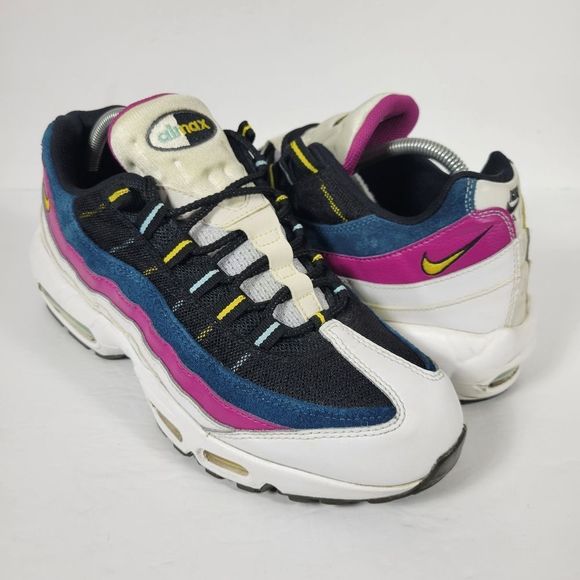 Nike Other - Nike Air Max 95 Cactus Flower White Blue Yellow Shoes Men Size 9.5 DC1862-100
